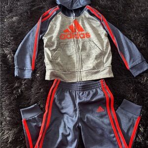 Adidas Gray, Blue and Red Tracksuit